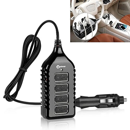 Wewoo Chargeur XPower G4 Universal Car 4 ports USB rapide DC12-24V 7.2ALongueur de câble 1,5 m