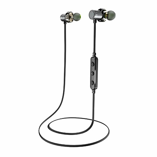 Awei X670Bl Casque Bluetooth Double Pilote Casque Sans Fil Super Bass Stéréo Son Écouteurs Avec Micro Gris