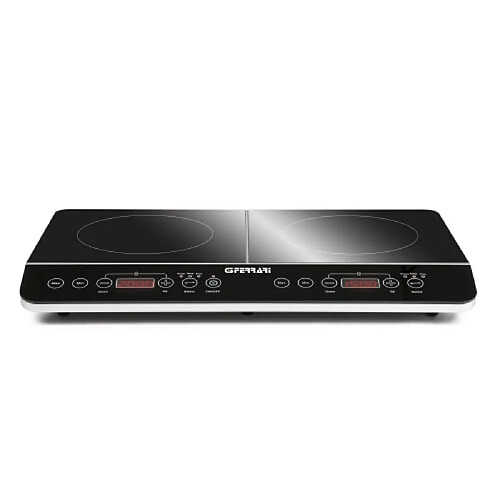 G3Ferrari G1004700 Table de Cuisson 3500W 2 Brûleurs Commande Tactile 4 Ecrans Minuteur Arrêt De Sécurité Noir