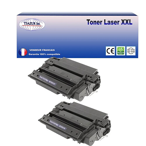 T3Azur 2 Toners compatibles avec HP LaserJet P3005, P3005D, P3005DN