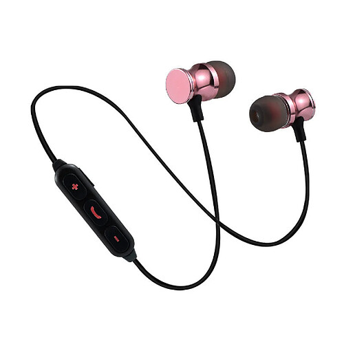 Shot Ecouteurs Bluetooth Metal pour "SAMSUNG Galaxy A21" Smartphone Sans Fil Telecommande Son Main Libre INTRA-AURICULAIRE (ROSE)