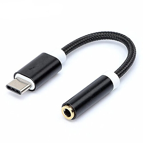 usb-c type c à 3.5 mm prise casque adaptateur audio câble audio noir