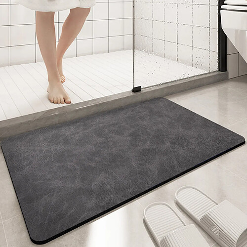 LUUCOZK Tapis de bain antidérapants absorbants à séchage rapide, tapis de décoration de salle de bain-Gris d'oie-80 x 120CM