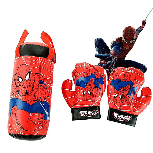 Universal Spiderman gant sac de sable ensemble peluche peluche enfant sport boxe(Rouge)