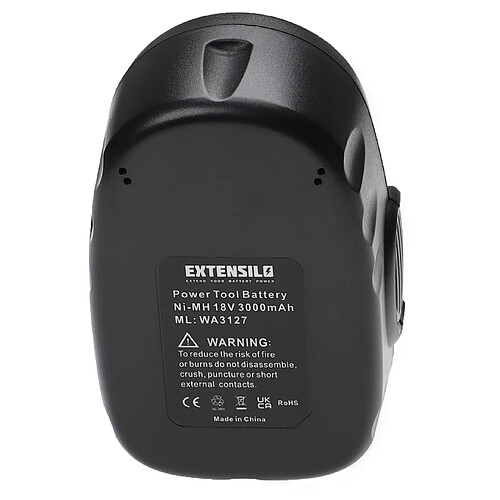 Vhbw EXTENSILO Batterie remplacement pour Worx WA3127 pour outil électrique (3000 mAh, NiMH, 18 V)