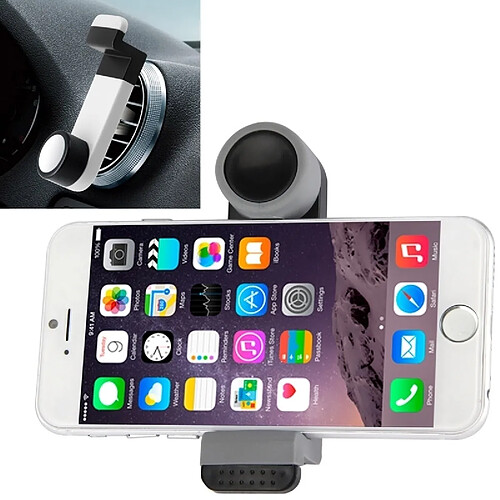 Wewoo Support Holder noir et gris pour l'pour iPhone, Galaxy, le Sony, Lenovo, HTC, Huawei, d'autres Smartphones + portatif de bâti de voiture d'évent d'air,