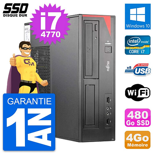 PC Fujitsu Esprimo E520 E85+ DT Intel i7-4770 RAM 4Go SSD 480Go Windows 10 Wifi · Occasion