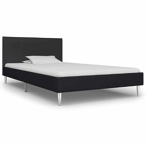 Maison Chic Lit adulte - Lit simple Cadre de lit,Structure du lit Contemporain Noir Tissu 90 x 200 cm -MN52527