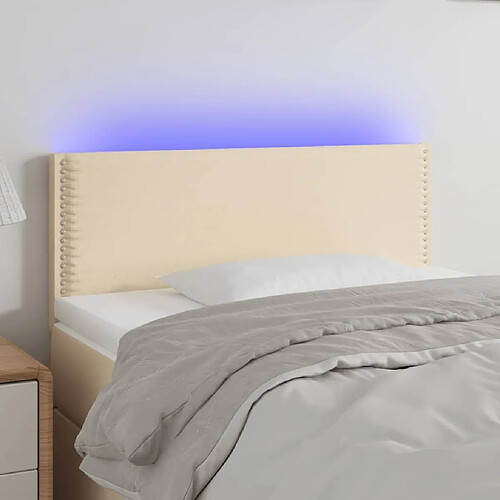 Maison Chic Tête de lit scandinave à LED,meuble de chambre Crème 80x5x78/88 cm Tissu -MN85401