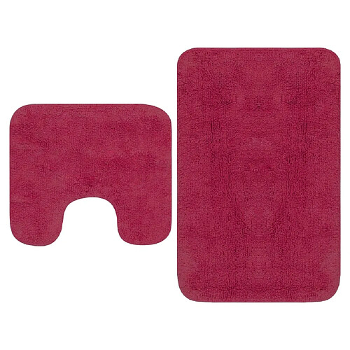 vidaXL Tapis de salle de bain 2 pcs Tissu Fuchsia