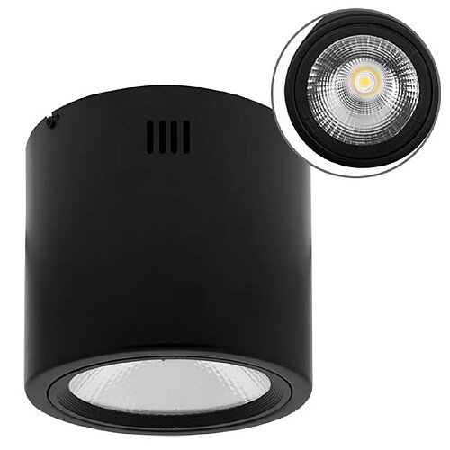 Plafonnier TUBI 1x30W LED 2400lm 4000K H18xP.19cm Aluminium Noir