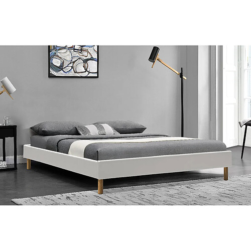 King Of Dreams gregory - Solide et Confortable Sommier Tapissier Blanc + Pieds en 20 cm pour matelas en 120x190 - 2 x 13 Lattes - Montage Rapide et Facile - revetement PVC facile d'entretien