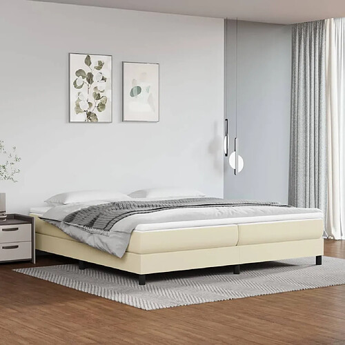 vidaXL Cadre de lit sans matelas crème 200x200 cm similicuir