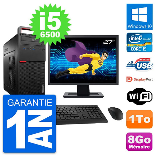 PC Tour Lenovo M700 Ecran 27" Intel i5-6500 RAM 8Go Disque 1To Windows 10 Wifi · Occasion