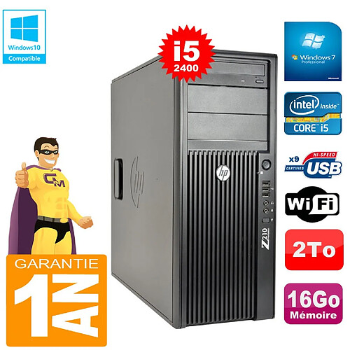 PC Tour HP WorkStation Z210 I5-2400 RAM 16Go Disque 2To Graveur DVD Wifi W7 · Occasion