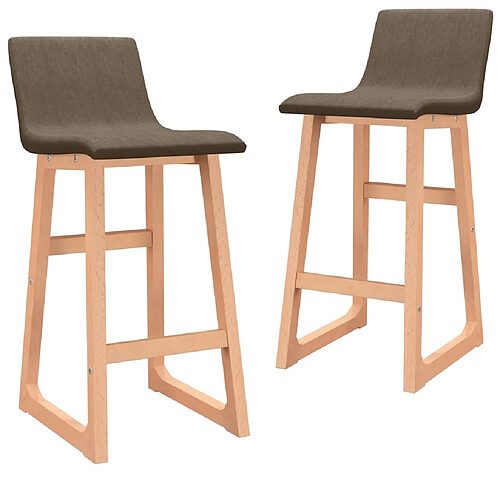 vidaXL Tabourets de bar lot de 2 marron tissu