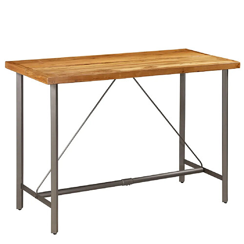 vidaXL Table de bar Teck recyclé massif 150x70x106 cm