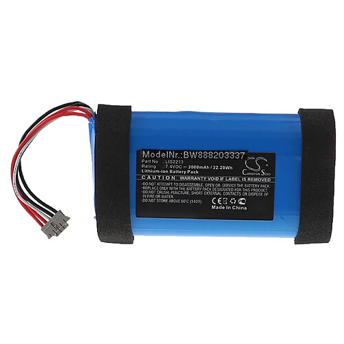 vhbw Batterie compatible avec Sony SRS-HG1, SRS-HG2, SRS-HG110 enceinte, haut-parleurs (3000mAh, 7,4V, Li-ion)