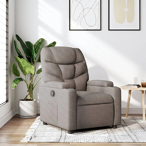 Maison Chic Fauteuil inclinable,Fauteuil luxe de relaxation Taupe Tissu -MN42280