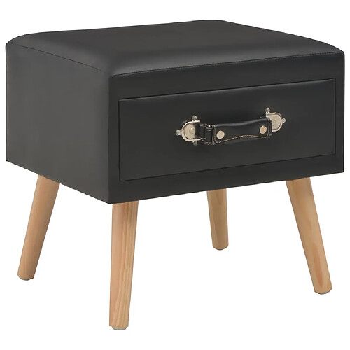 vidaXL Table de chevet Noir 40x35x40 cm Similicuir