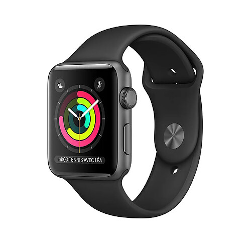 Apple Watch 2 - 42mm - Alu Gris / Bracelet Sport Noir · Reconditionné