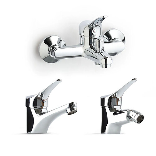 Kiamami Valentina SET DE ROBINETTERIE DE SALLE DE BAINS 3 PIÈCES - LAVABO, BIDET, BAIGNOIRE | CEMBRA