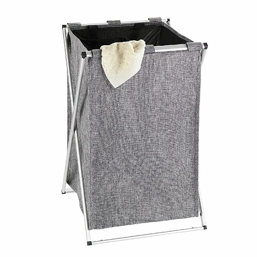 WENKO Panier à linge design Uno - L. 35 x H. 57 cm - Gris chiné