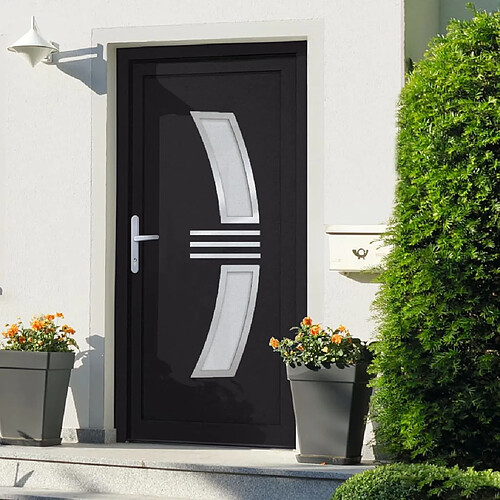 vidaXL Porte d'entrée anthracite 98x208 cm PVC