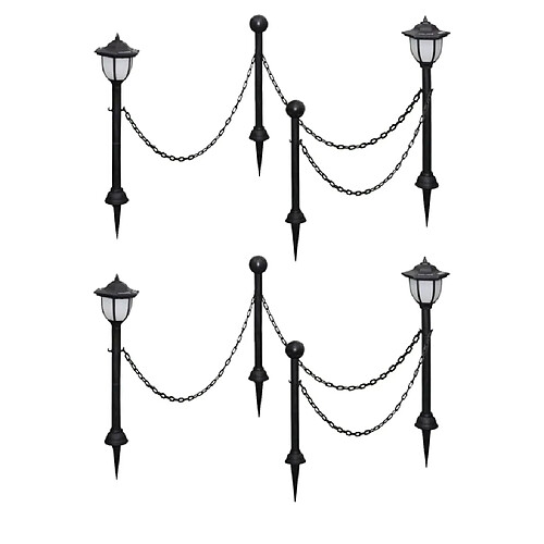 vidaXL Lampes solaires 4 pcs avec chaîne et piquets