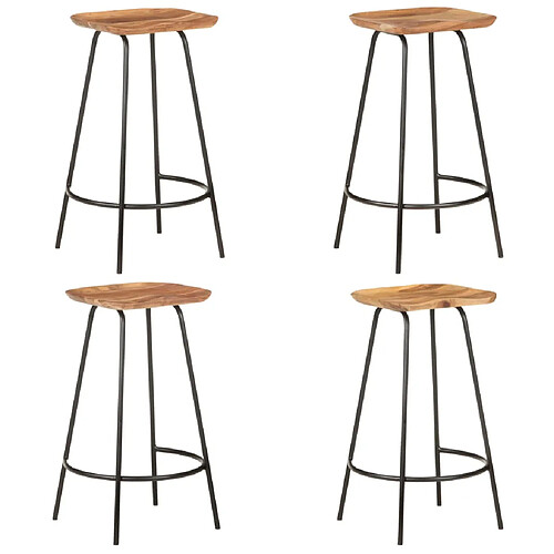 vidaXL Tabourets de bar lot de 4 bois d'acacia solide