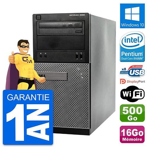 PC Tour Dell OptiPlex 3020 Intel G3220 RAM 16Go Disque Dur 500Go Windows 10 Wifi · Occasion