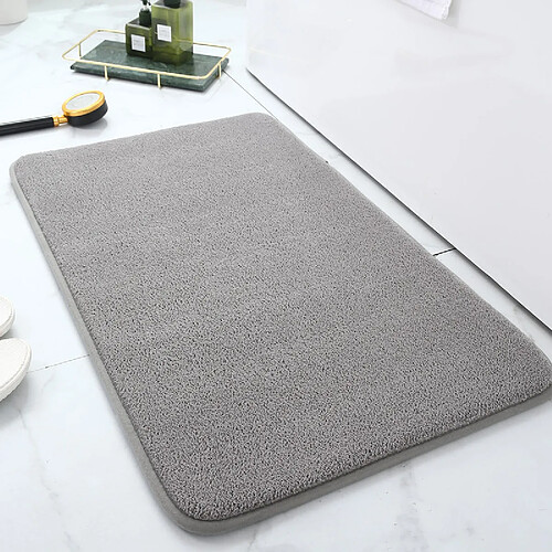 LUUCOZK Tapis de bain antidérapants absorbants à séchage rapide, tapis de décoration de salle de bain-(Purit) gris clair-80x180cm