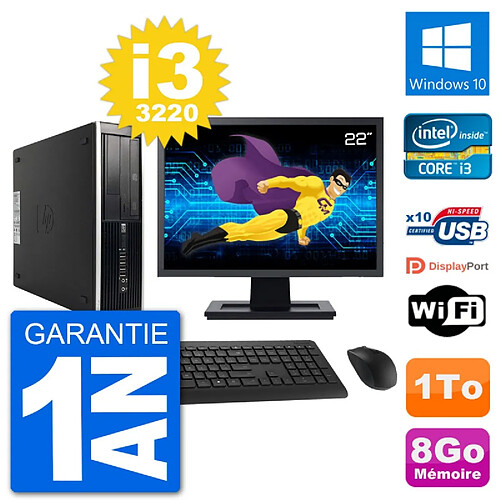 PC HP Compaq Pro 6300 SFF Ecran 22" i3-3220 RAM 8Go Disque 1To Windows 10 Wifi · Occasion