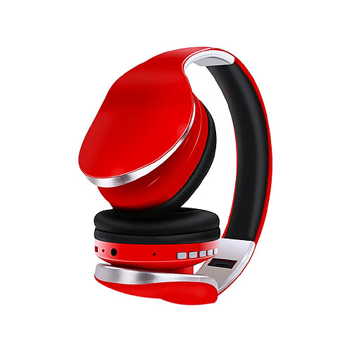 LUUCOZK Casque de sport sans fil compatible Bluetooth HiFi stéréo 5.0 avec basses puissantes et micro - Rouge