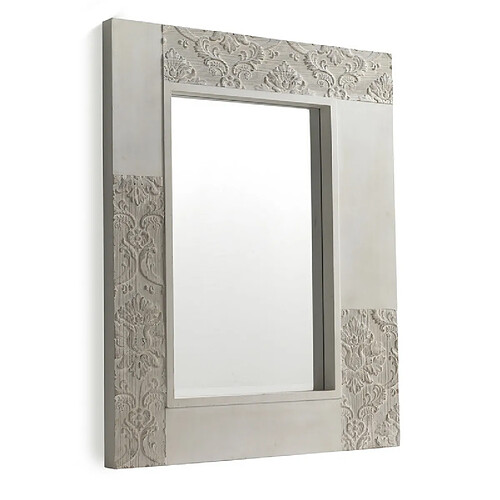 GEESE HOME 7987-Miroir en bois blanc 80x100 cm