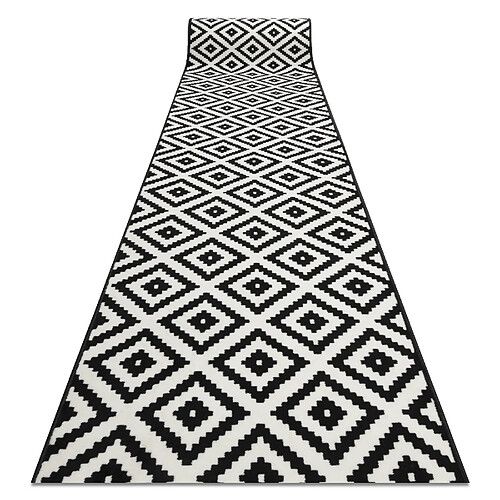 RUGSX TAPIS DE COULOIR BCF MORAD Ruta diamants noir crème 120 cm 120x200 cm