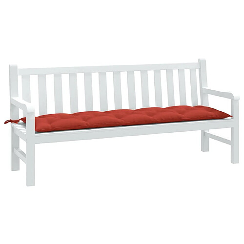 vidaXL Coussin de banc de jardin rouge mélangé 180x50x7 cm tissu