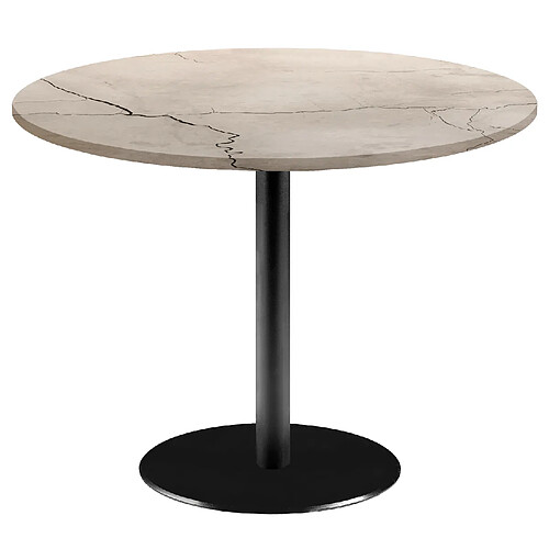 Restootab Table Ø120cm - modèle Rome marbré lune blanche