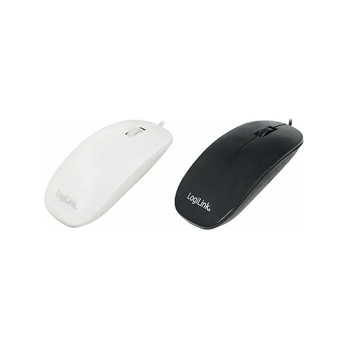 LogiLink Souris optique, plat, avec fil, blanc ()