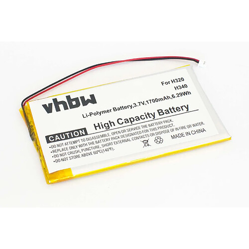 vhbw Batterie remplacement pour Iriver DA2WB18D2 pour lecteur de musique MP3 (1700mAh, 3,7V, Li-polymère)