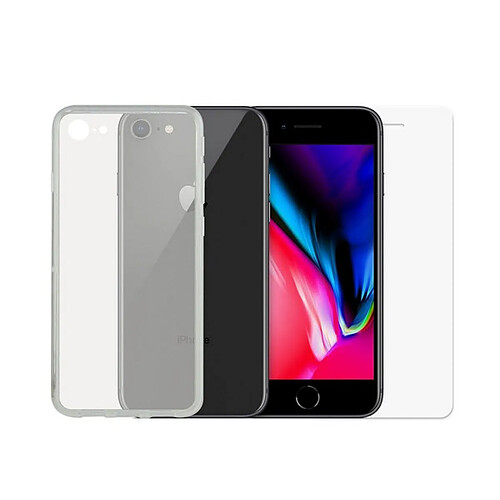 Uknow Film Protecteur en Verre Trempé pour Téléphone Portable + Étui pour Téléphone Portable iPhone 7/8/SE2020 Contact