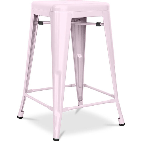 ICONIK INTERIOR Tabouret de bar - Design industriel - Acier mat - 60cm - Nouvelle édition - Stylix Rose pâle