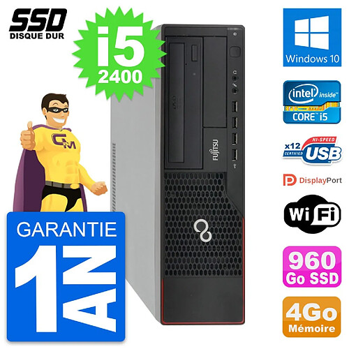 PC Fujitsu Esprimo E910 DT Intel Core i5-2400 RAM 4Go SSD 960Go Windows 10 Wifi · Occasion