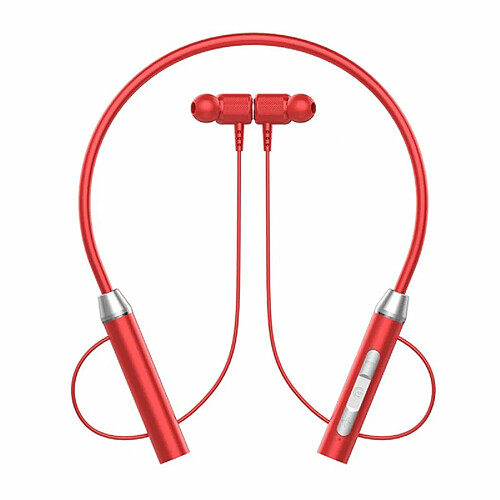 Écouteurs Sans Fil Bluetooth 5.2 Casque De Réduction De Bruit Intra-Auriculaire Suspendu Au Cou Casque De Sport Ergonomique Rouge