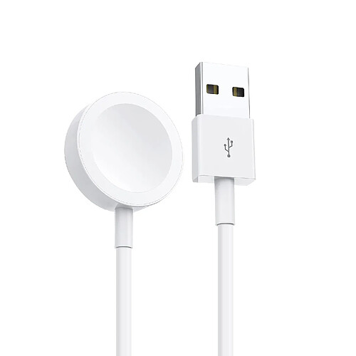 Câble Magnétique Apple Watch Puissance 3W Connecteur USB 1,2m Swissten Blanc