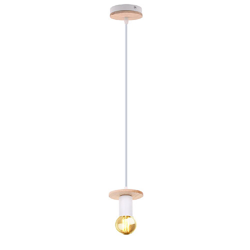 Stoex Suspension Luminaire Rétro Lampe À Suspension Créative en Bois Plafonnier Moderne Pour Café Club Bar Blanc