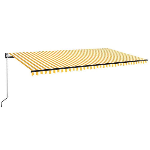 Maison Chic Store banne | Auvent rétractable de porte | Marquise Brise-soleil automatique 600x350 cm Jaune et blanc -GKD19848