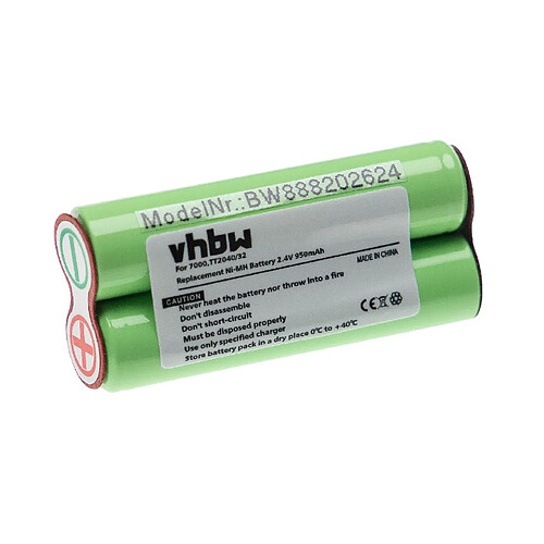 vhbw Batterie compatible avec Philips Bodygroom TT2040, TT2040/32 rasoir tondeuse électrique (950mAh, 2,4V, NiMH)