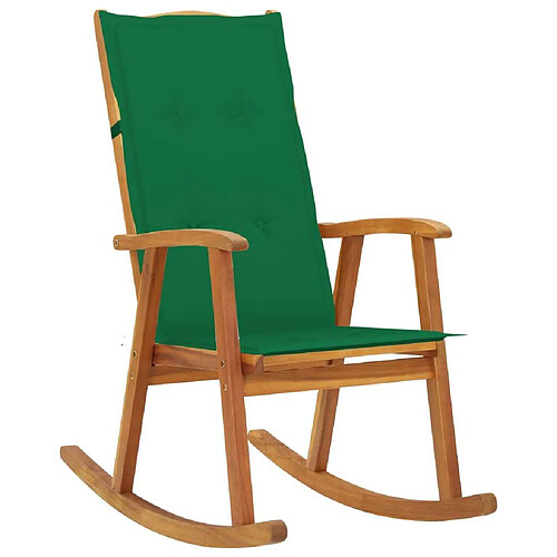 Maison Chic Chaise à bascule avec coussin | Fauteuil à bascule Rocking chairs Bois d'acacia massif -GKD17466