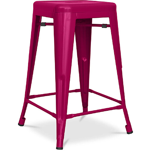 ICONIK INTERIOR Tabouret de bar - Design industriel - Acier mat - 60cm - Nouvelle édition - Stylix Fuchsia